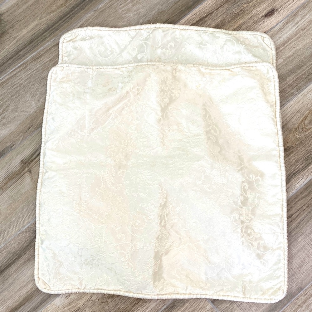 Euro shams pair of two. Satin cream